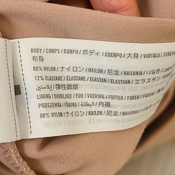 Abercrombie & Fitch Soft Matte Seamless Long-Sleeve Squareneck Bodysuit Tan S - Picture 7 of 7